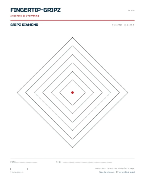 A large diamond with nested outlines. Fingertip-Gripz printable target sheet.